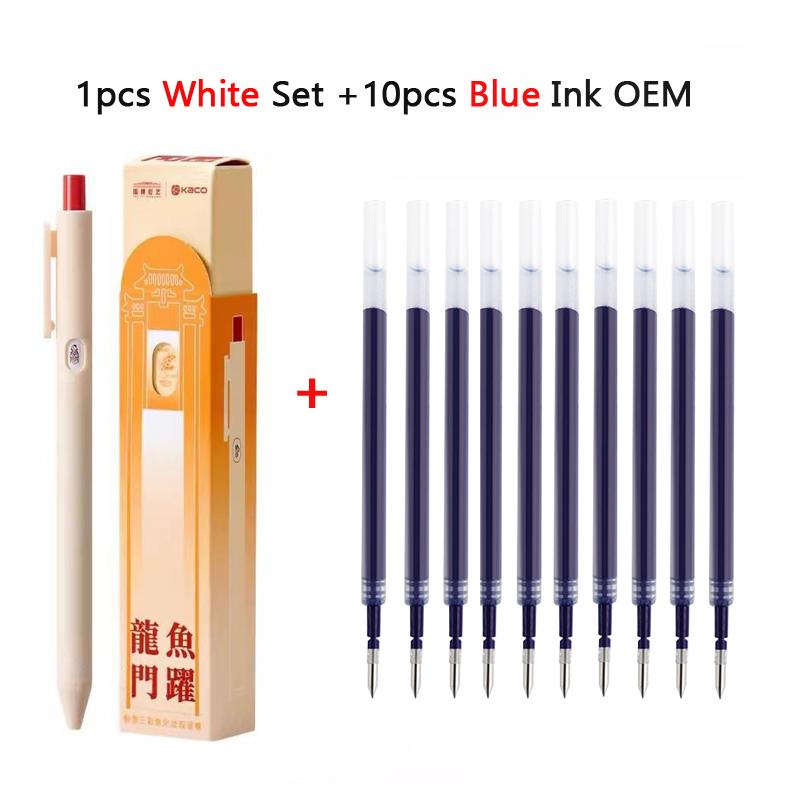 KACO Lucky Koi Gel Pens Gain Good Luck, Cute Carton 800m Writing Length Push Action Special Pen for Student Exams, Gift Stickers