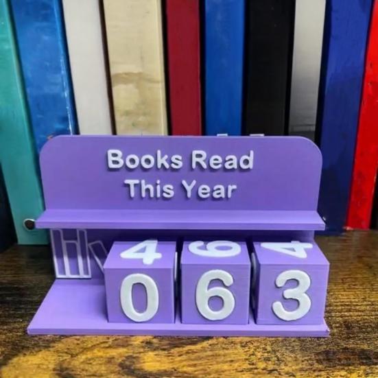 Book Read This Year Tracker Reading Book Counter Ornament Reading Target Display Number Recording Sign Shelf Desk Decoration Book Lovers Gift