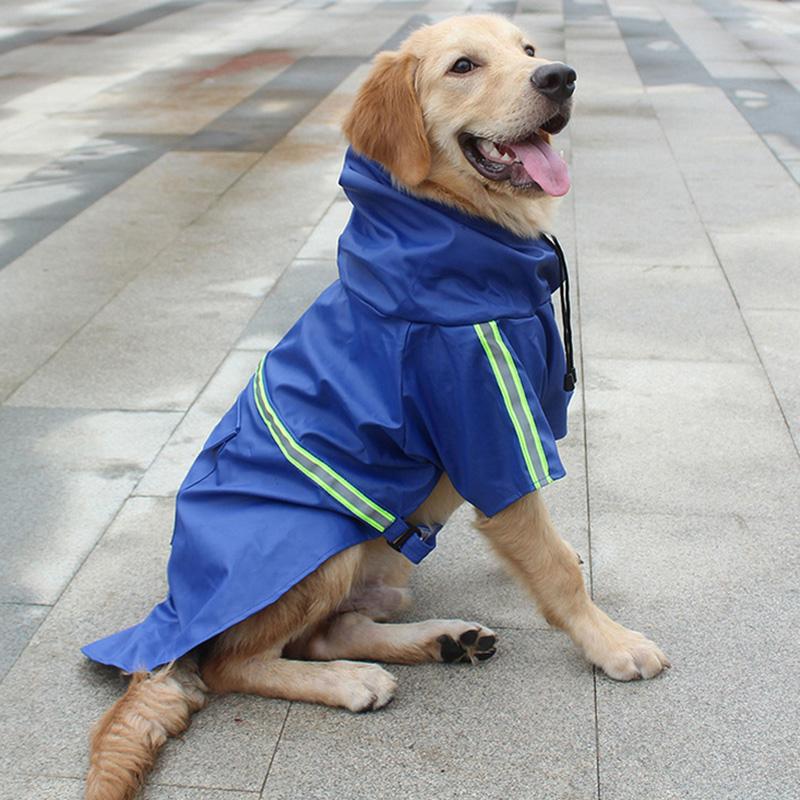 Waterproof Puppy Big Dog Hooded Raincoat for Small Large Dogs Reflective Pet Dog Clothes Labrador Golden Retriever Rain Coats