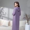 Men's and Women's Summer Zipper Bathrobe Couple Pajamas Hooded Pajamas Thin Soft Comfortable Pajamas Long Nightgown