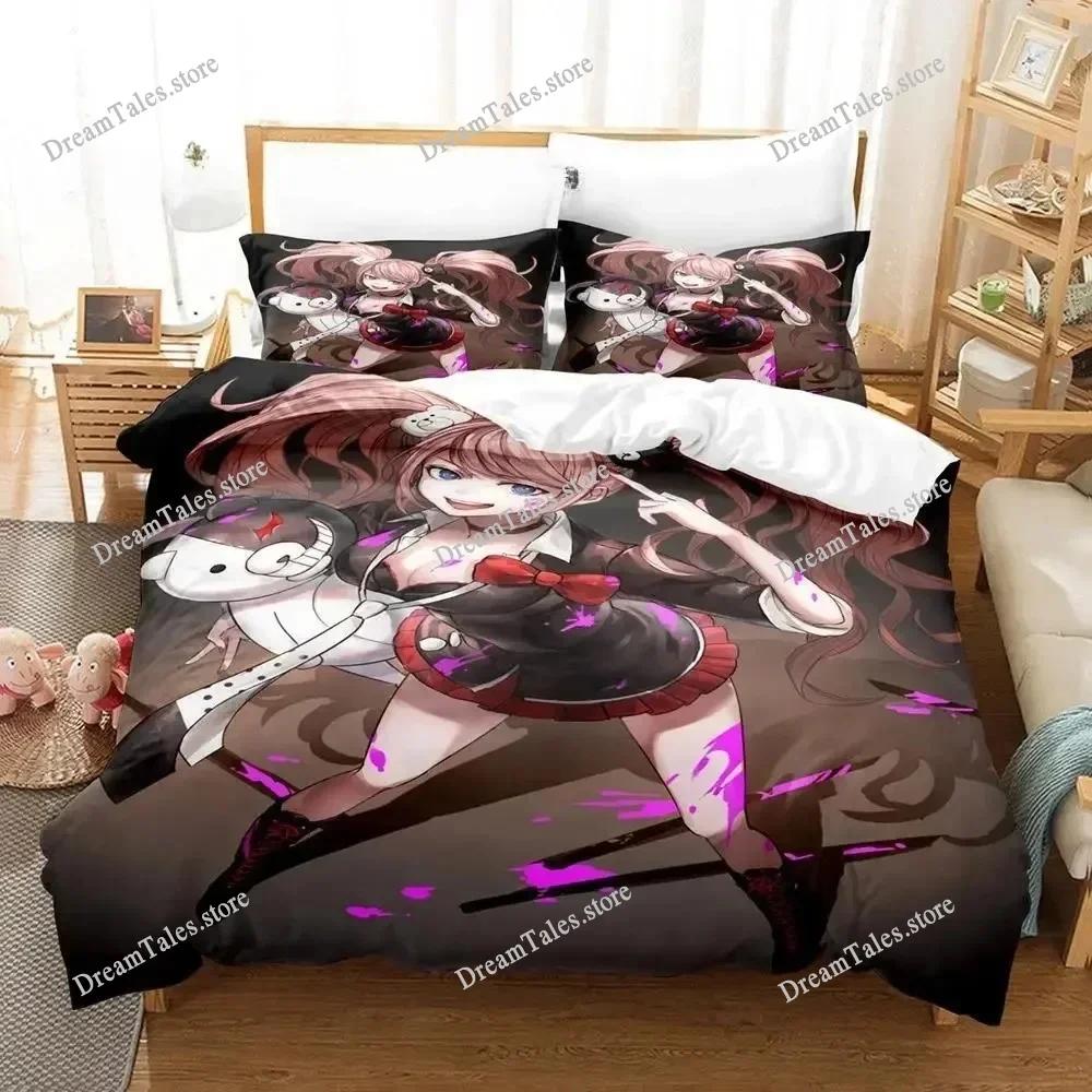 3D Printed Anime Danganronpa Bedding Set Boys Girls Twin Queen Size Duvet Cover Pillowcase Bed Kids Adult Home Textileextile741