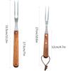 2Pcs Meat Forks Stainless Steel Carving Forks with Wood Handle Heavy Duty Cooking BBQ Forks For Grilling Roasting Serving