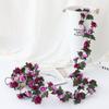 2 Pcs Rose Garlands Artificial Rose Vines Faux Flower Garlands Party Decor Props for Wall Decoration Backdrop Wedding Garden