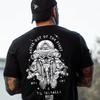 Summer Tactical Military Fan Crew Neck Half Sleeve  American Tough Guy Ins Nordic Myth Printed Men's Short Sleeve Cotton T-Shirt