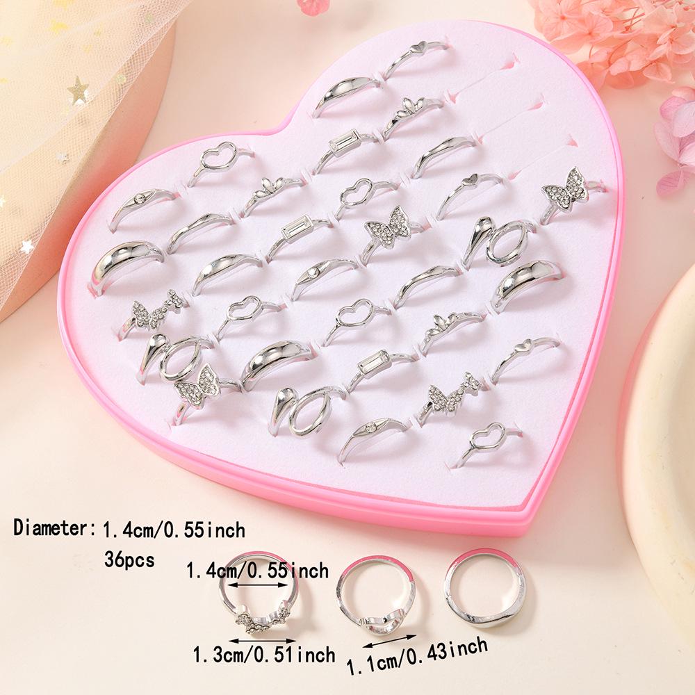 Zinc Alloy Ring Gift Box Set - Stylish and Elegant Jewelry Collection