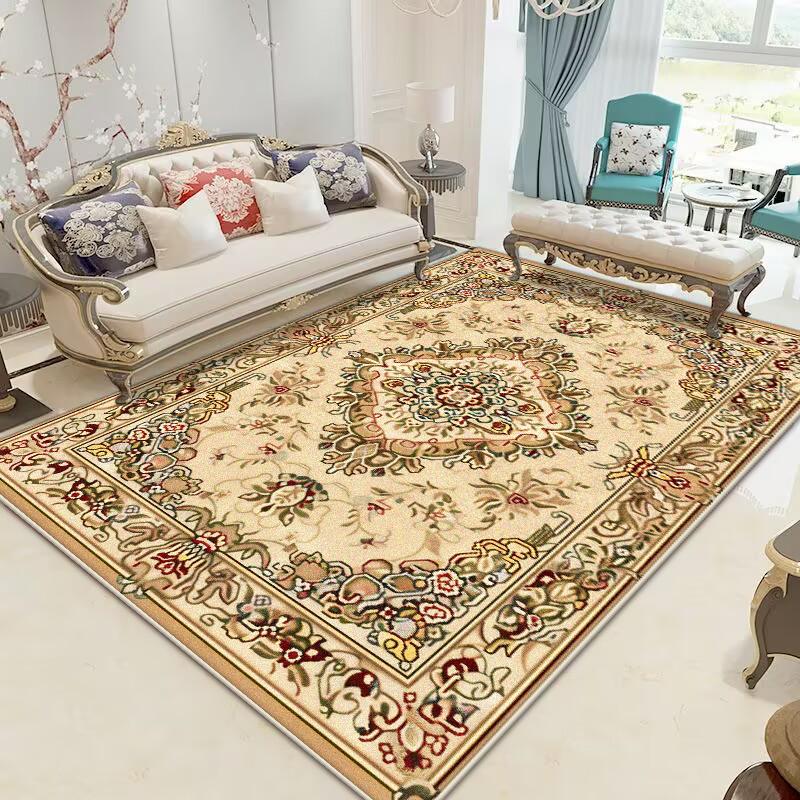 European Home Decoration Rugs Living Room American Flower Carpet Hall Sofa Large Area Rug Non-slip Room Doorway Soft Foot Mat