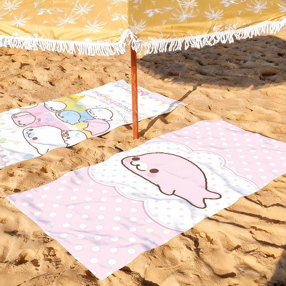 Cute cartoon M-Mamegoma Beach Towel For Beaches Yoga Studios Gyms Hot Springs Swimming Pools And Picnics
