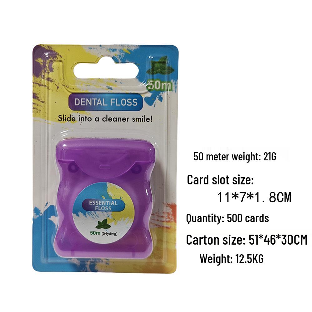 Extra Soft Mint Micro-Waxed Nylon Dental Floss, 50M - Disposable Interdental Cleaner