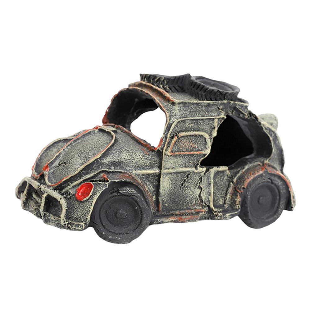 1PCS Décoration Paysagère d'Aquarium Résine Épave de Voiture Décoration d'Aquarium Vieux Bus Ornements d'Aquarium Artisanat Cadeaux