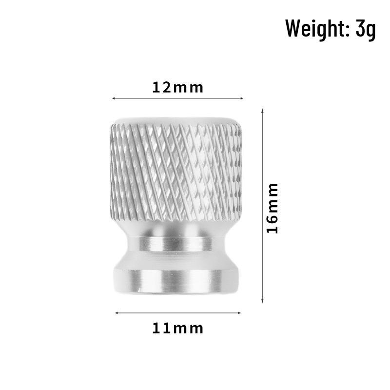 Exquisite Aluminum Knurled 12mm Valve Cap for Cars & Motorcycles
