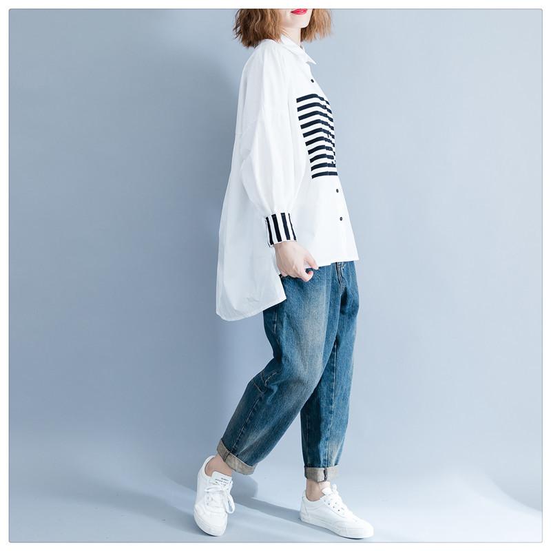Denim Casual Oversized White Shirt Outfit Buy Plus Size Spring