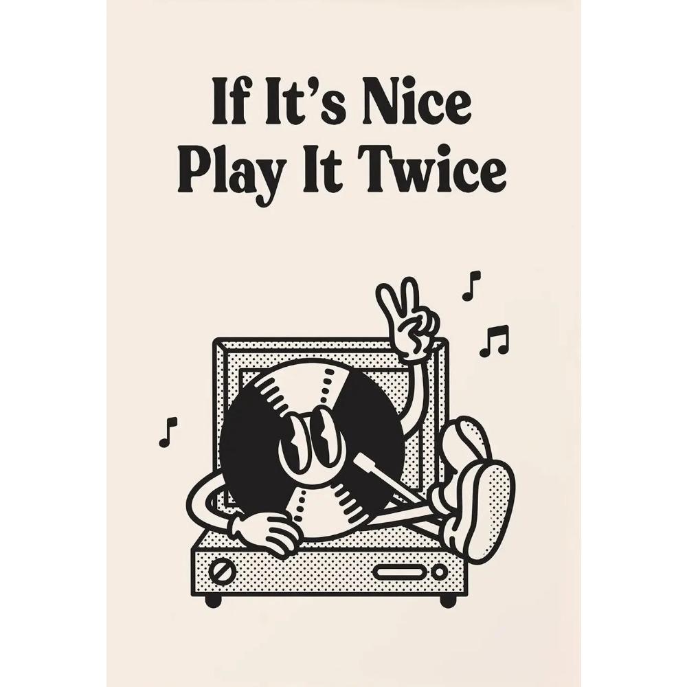 Retro Vinyl Record Print Mid Century Music Minimal Pastel Poster Colorful Wall Art Trendy Minimalist Turntable Home Room Decor