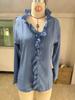 European Spring 2026 Women's Ruffle Trim Long-Sleeve Cotton Shirt