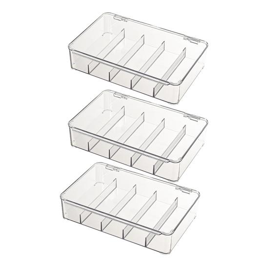 5 Compartments Glasses Storage Design Dustproof Eyewear Small Items Organizer Sunglasses Box Transparent Desktop Storage Box