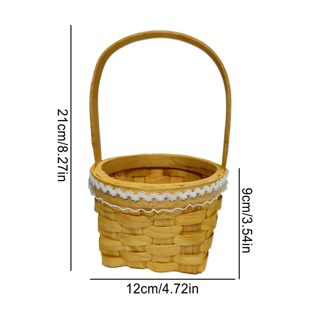 Woven Flower Basket Wedding Basket for Flower Girl Small Flower Girl Basket with Handle Wedding Decoration Basket Flower