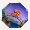 Pooh Bear, Lantern Festival Automatic Opening and Closing Umbrella - 8 Ribs Portable Folding Umbrella with Plastic Handle, Suitable for Leis
