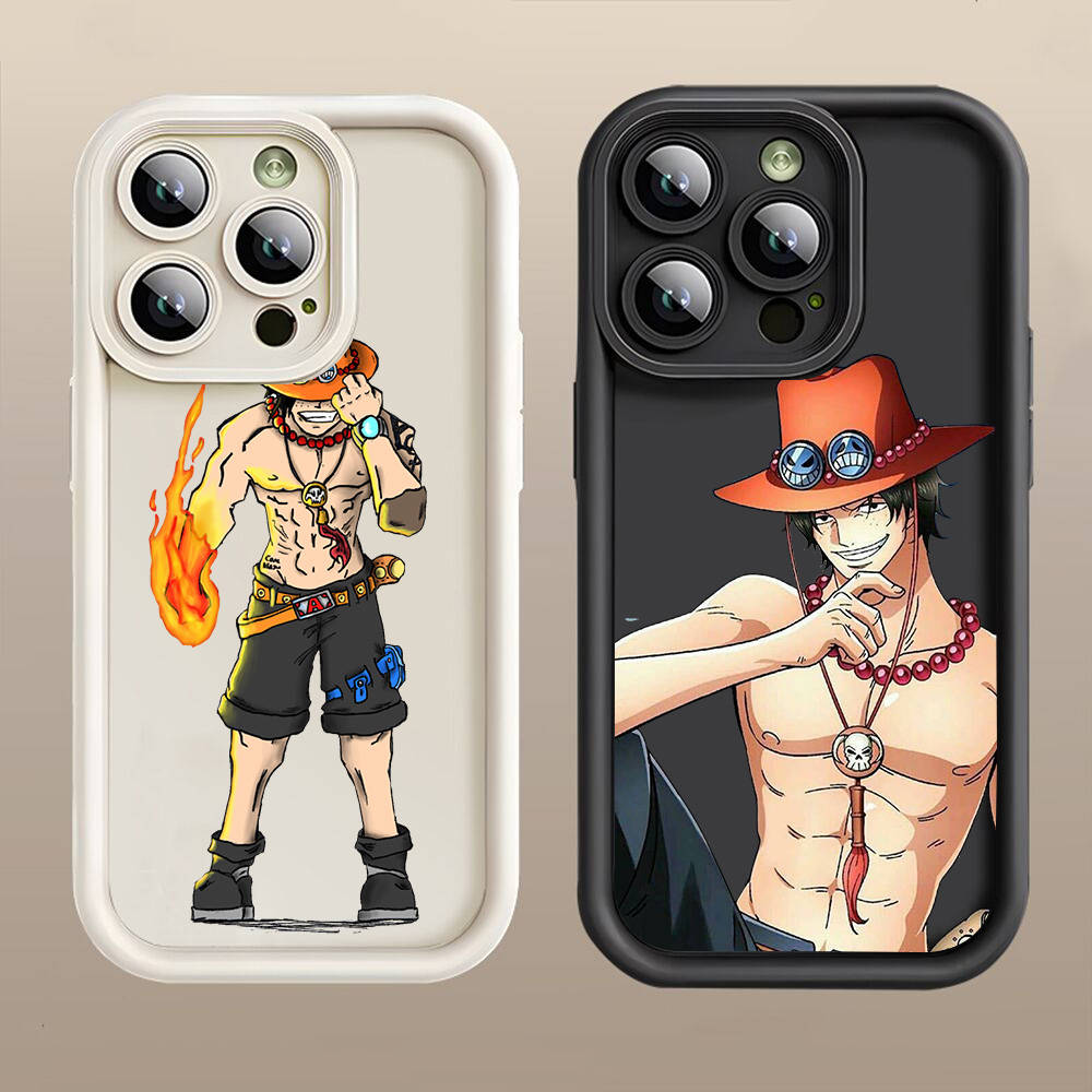 D-39 One Piece Ace  Case for iPhone 15 14 13 12 8 Plus Samsung S24 S23 Ultra A04S A05S Huawei P40 P50 P60 Nova 11 Pro Max OPPO A17K Reno 10