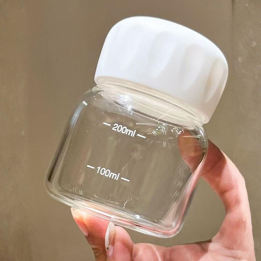 Small Portable Cute Leak-proof Water Cup Soy Milk Coffee Mug Breakfast Cup Glass Water Bottle,,