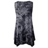 Summer Tie Dye Print V Neck Irregular Hem Sleeveless Plus Size T-shirt Top for Women