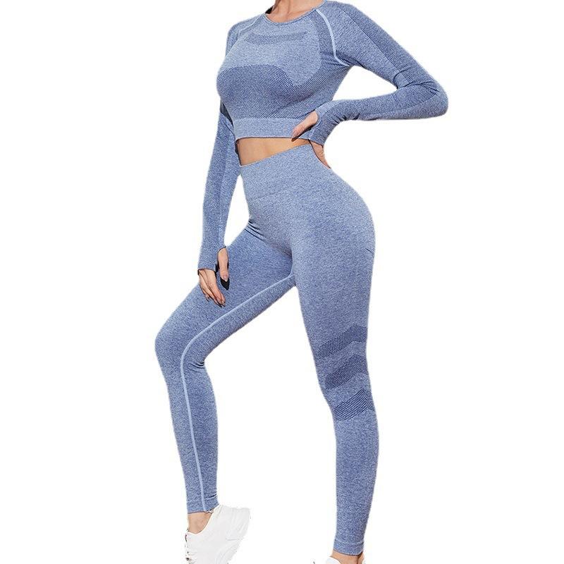 JYL Moisture Wicking Yoga Set Hip Lifting Comfort Shaping Outfit S алиса синий