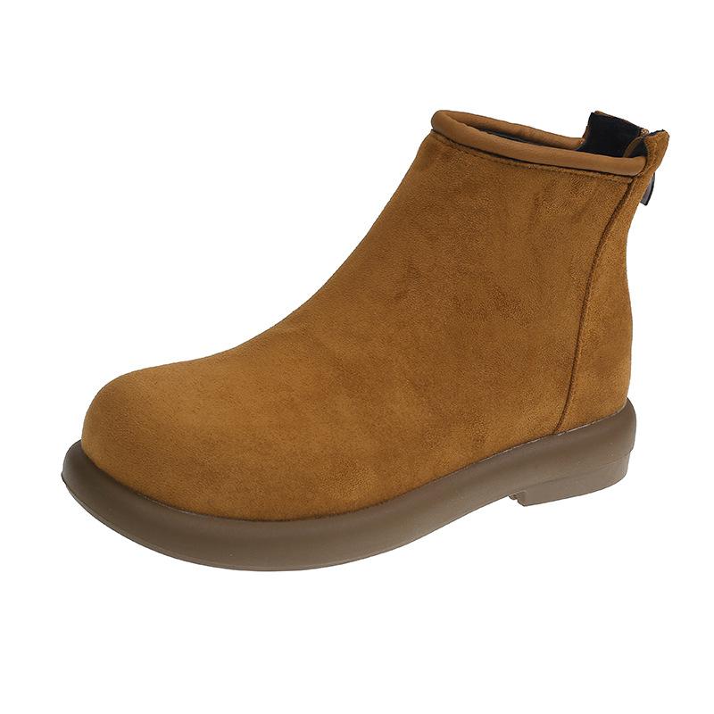 

Muffin thick-soled velvet short boots women s 2024 round head versatile warm snow boots bread shoes 40 жовтий
