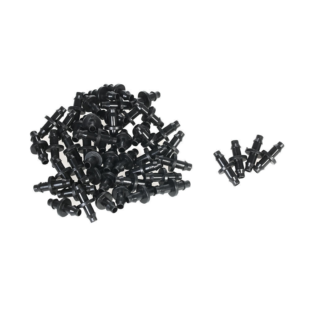 100pcs 1/4inch Barb Drip Irrigation Tubing Dripline Coupling Connector Hose 100pcs 1/4inch Barb Drip Irrigation Tubing Dripline Coupling Connector Hose