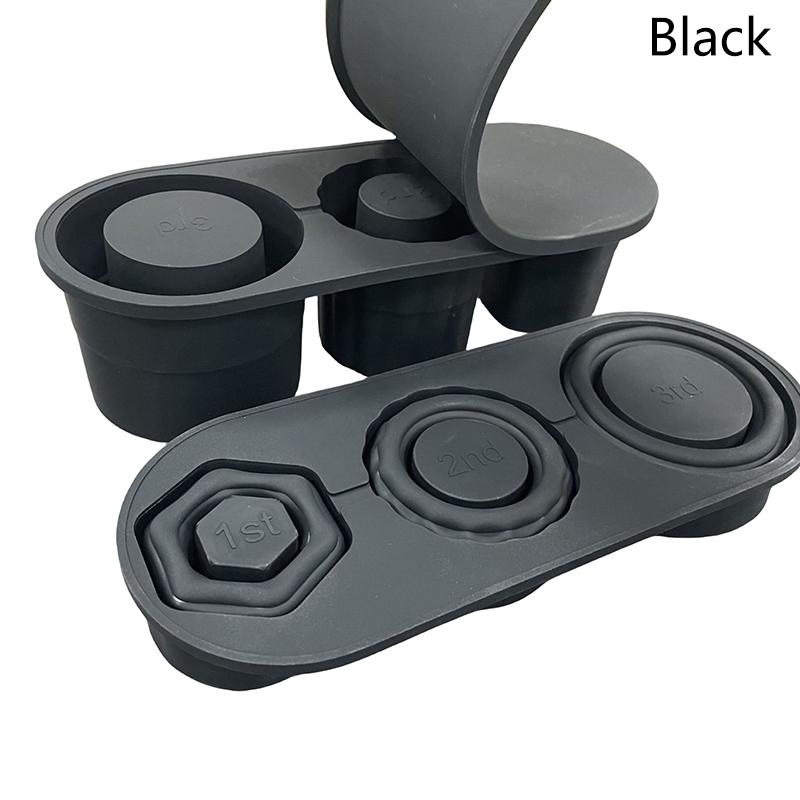 Válcová miska na kostky ledu pro sklenice na šálky Skládací opakovaně použitelné silikonové formy na led Jednodílná 3-mřížka na pití džusu a kávy