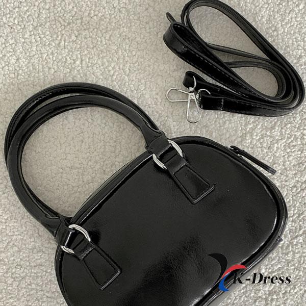 Enamel Mini Strap Tote Bag Leather Crossbody