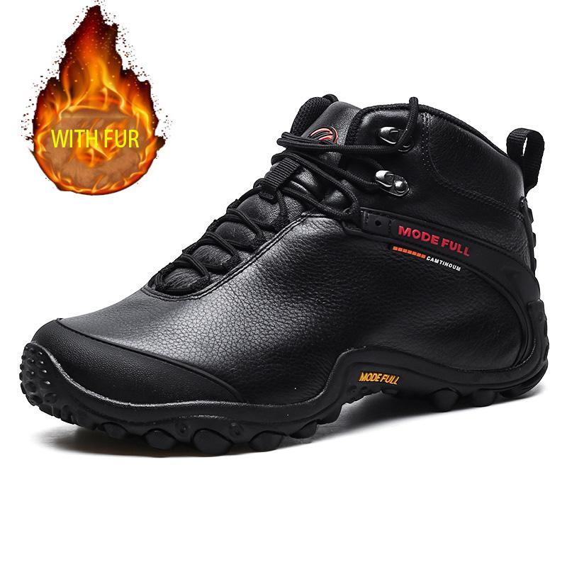 Cow Leather Men's Hiking Shoes Hunting Boots Women Outdoor Waterproof Treeking Snow Shoes Climbing Mountain Walking Sneakers