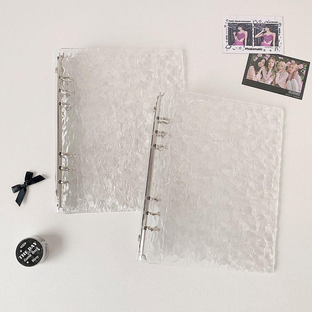 Neuer A5/A8 Fotokartenhalter Wasserwellen-Design mit losen Blättern Idol-Karten-Sammlungsordner Transparenter Fotoalbum