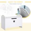 Kids Wooden Toy Box Organizer Children's Toy Storage with Lid Safety Hinge Side Handle Playroom Furniture White
