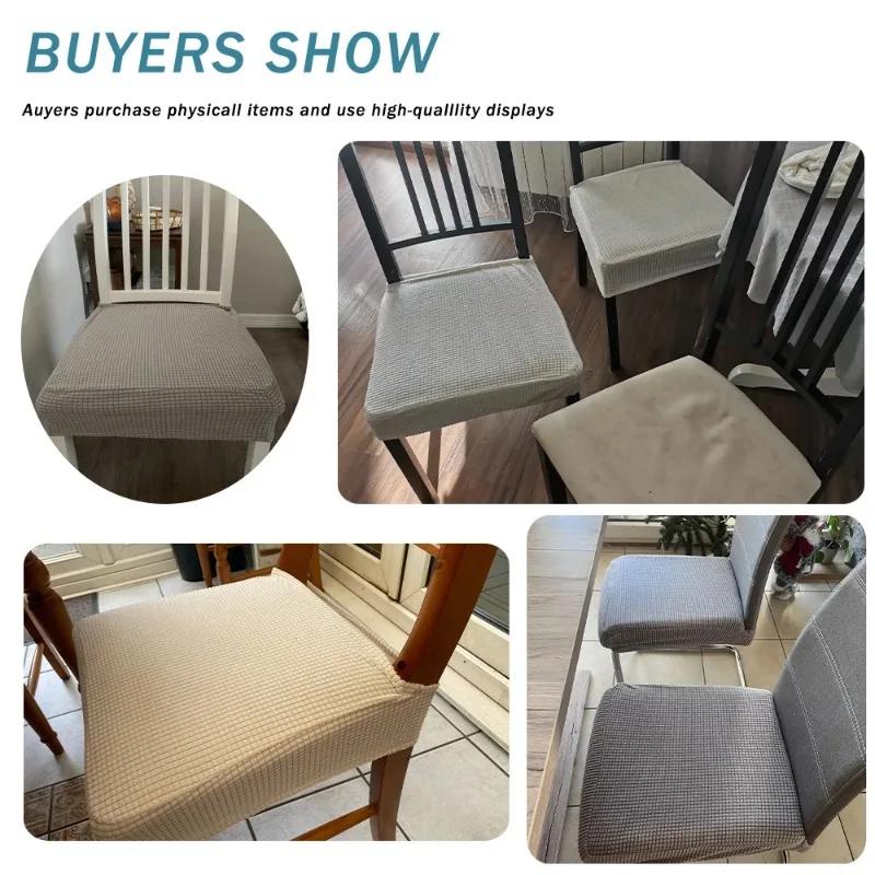 Jacquard Chair Covers Stretchy Solid Color Anti-Slip Chair Slipcovers Soft Sofa Seat Cover Living Room Restaurant Office Hotel