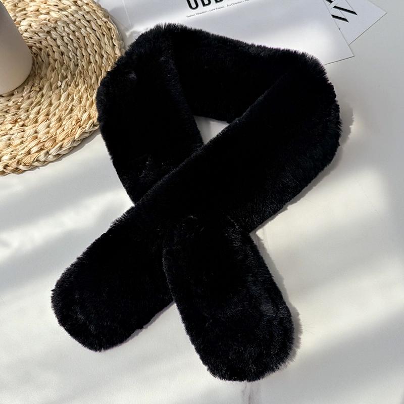 Otter Rabbit Fur Woven Small Scarf Practical and Versatile Autumn and Winter Korean Version Cute Warm Neck Scarf Real Fur Fur Scarf for Women