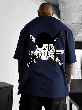 Zoro Japanese anime printed T-shirt for men and women fashionable breathable T-shirt men's tops