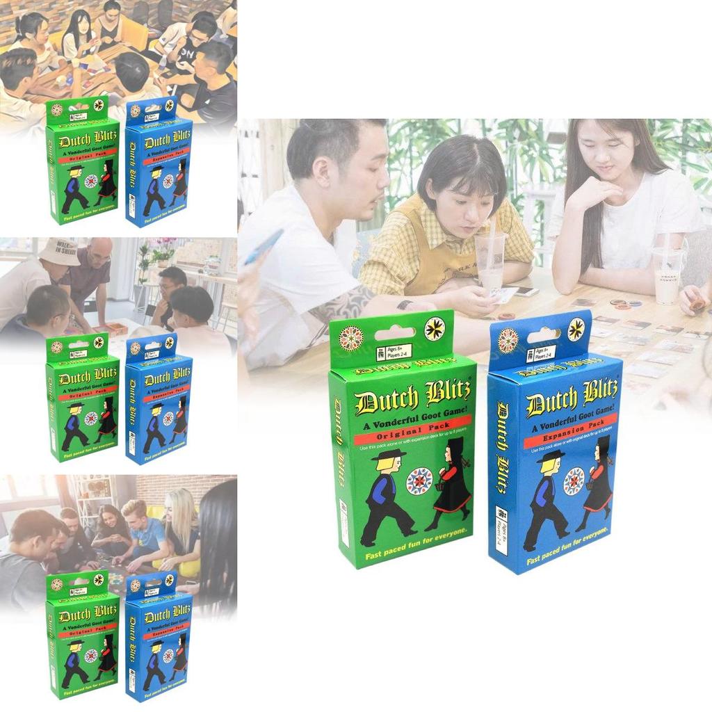 Een spannend Nederlands Blitz-kaartspel voor het hele gezin met kleurrijke kaarten in blauw en groen.