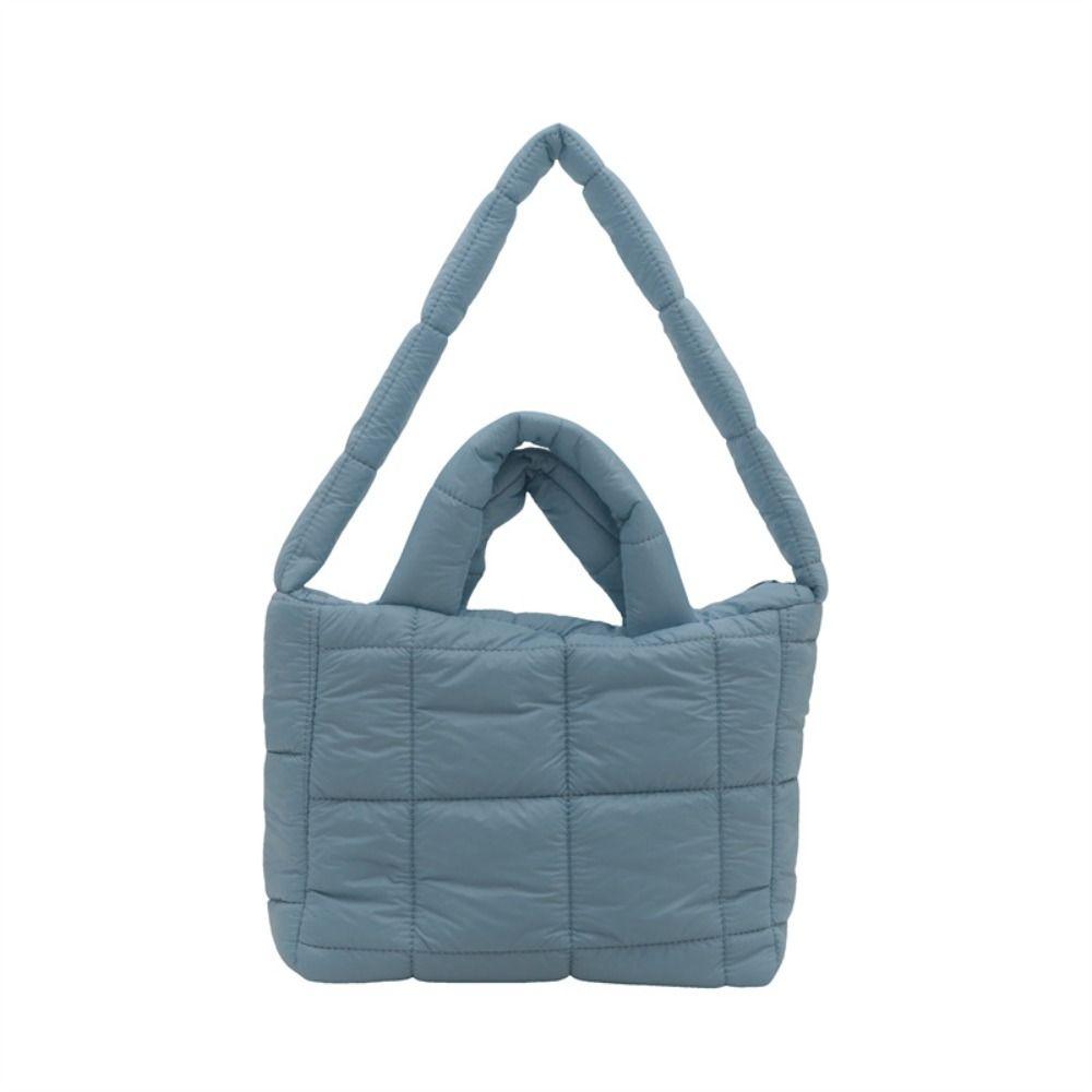 Gepolsterte Space Cotton Handtasche Unifarbene Puffy Umhängetasche Einfache Wolken-Tragetasche Damen