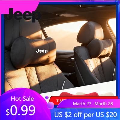 For Jeep Suede Car Neck Pillow Auto Seat Headrest Pillow Accessories For Jeep Renegade Wagoneer Avenger Recon Wrangler JK Gla