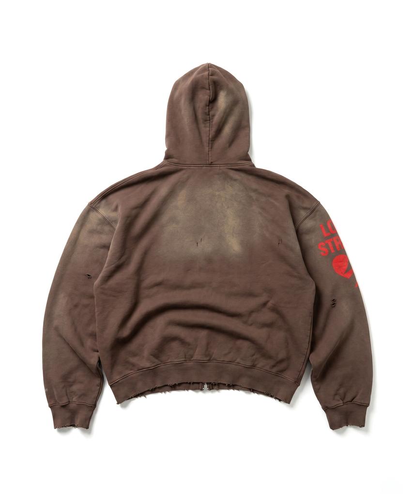 Rowith Rowith Heavy Fade Zip Hoodie_Brown