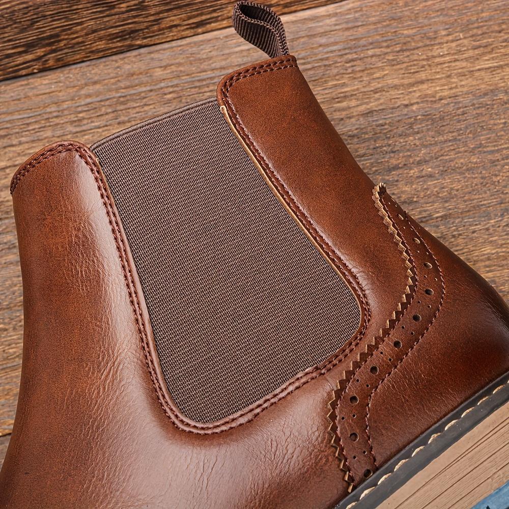 Fashion Brogue Chelsea Men Boots Classical American Style Leather Boots