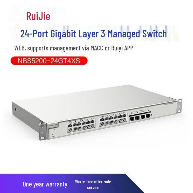 

Ruijie NBS5200-24GT4XS 24-Port Gigabit Layer 3 Managed PoE Switch