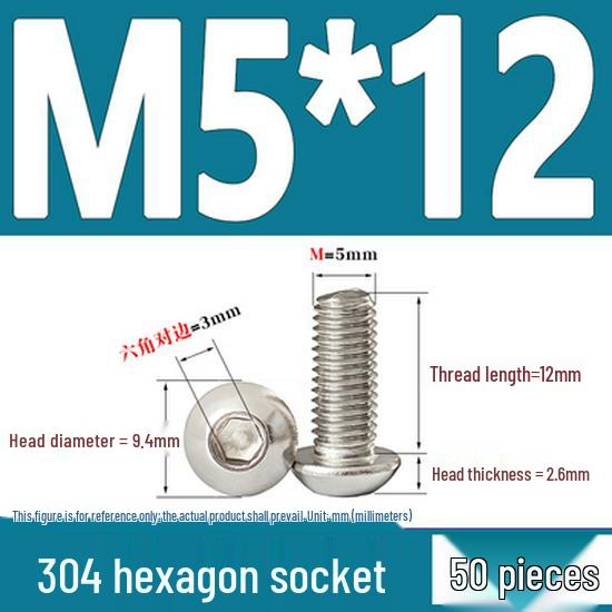 ISO7380 Stainless Steel Hex Drive Dome Head Screws - M2 to M16