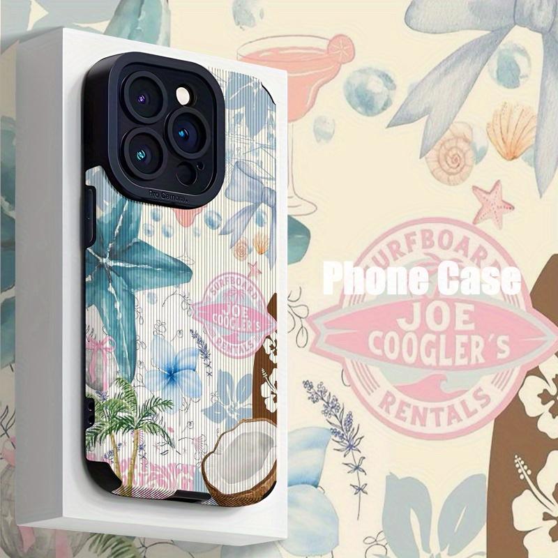 Retro floral starfish pattern phone case suitable for iPhone14 13 12 11 7 8Pro/ Max /Plus XR XS anti-fall and shock-proof