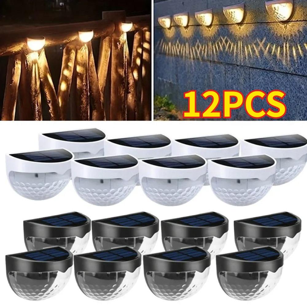 Solar Fence Light Outdoor Waterproof Wall Lamps Garden Energy Light Festoon Decoration LED for Garden Step Patio Stairs 1-12PCS