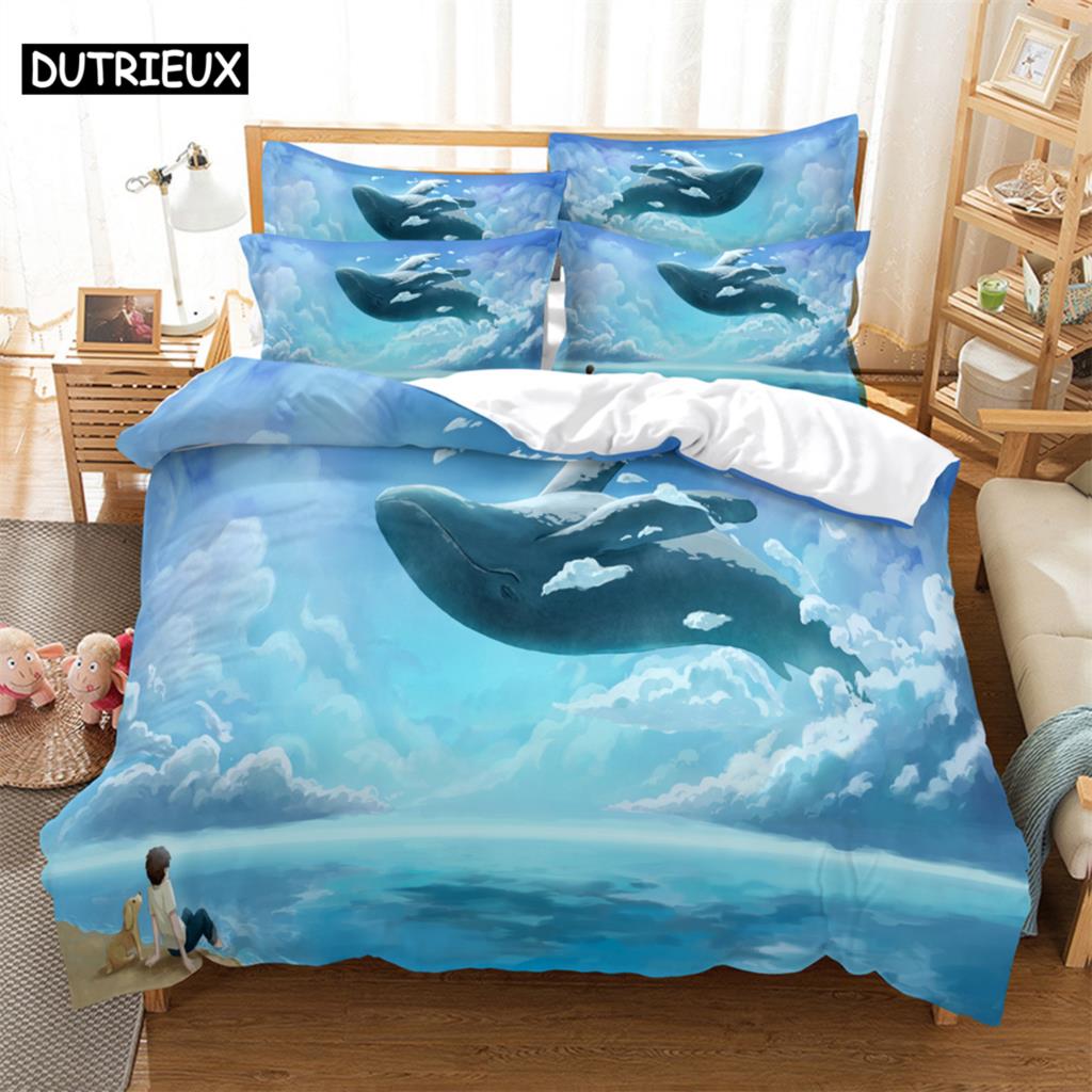 

3D HD Digital Printing Custom Duvet Cover,Comforter/Quilt/Blanket case Queen King Bedding bedding set queen black cotton Ocean (135x200cm)&set