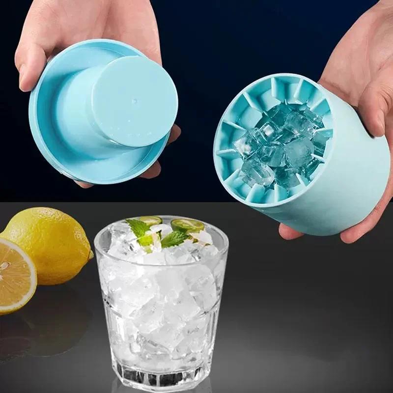1 buc silicon gheață cub mucegai rotund găleată gheață vară casă DIY frigider congela gheață Maker creativ Ice Cube mucegai barware instrumente