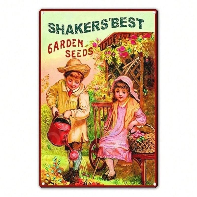 1 pc Retro Metal Wall Art Decor, Vintage Tin Sign for Office Living Room, 8x12 inches