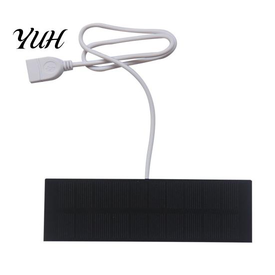 Solar Charger 1W Panel USB Interface High Conversion Efficiency Single Crystal Silicon Waterproof Portable Mini for Phones Fans чёрный