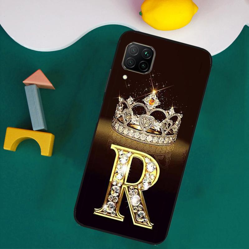 Letter Monogram Gold Marble For Huawei Nova Y73 Y72 Y70 Y90 Y60 Y61 Y91 12s 12i 11i 8i 9 10 SE P40 Lite P30 P60 Pro Case