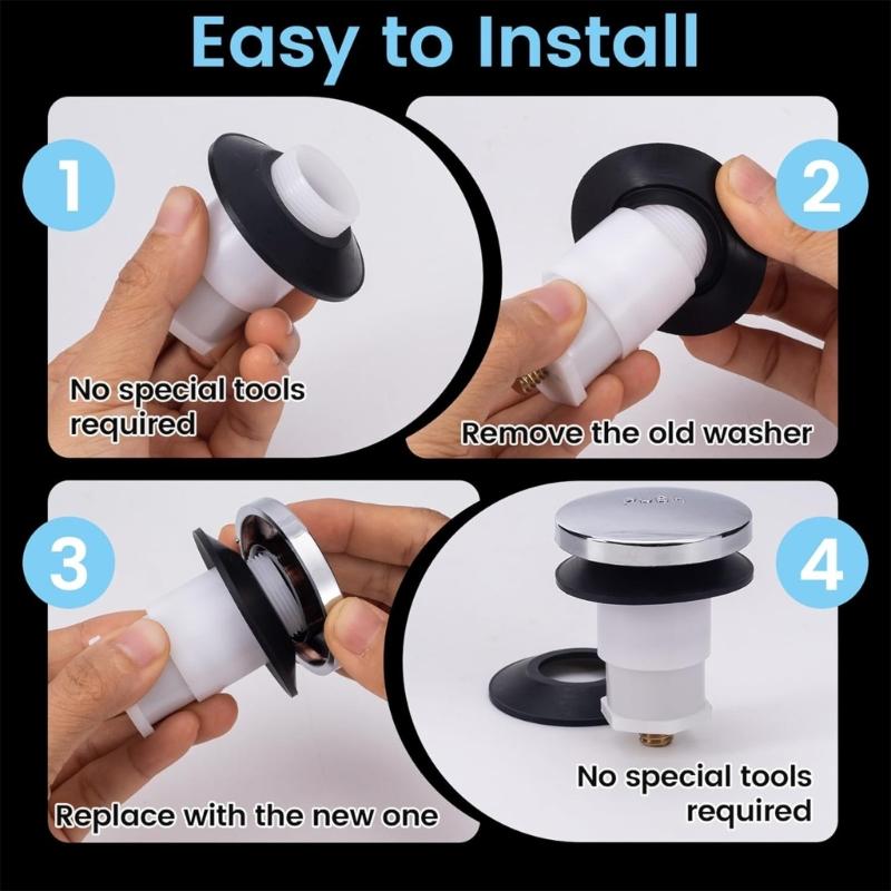 10 Piece Upgrades Bathtubs Stoppers Gaskets Strong Rubber Seal Bathtubs Drain Seal Washers set for Leak Proof Bathing