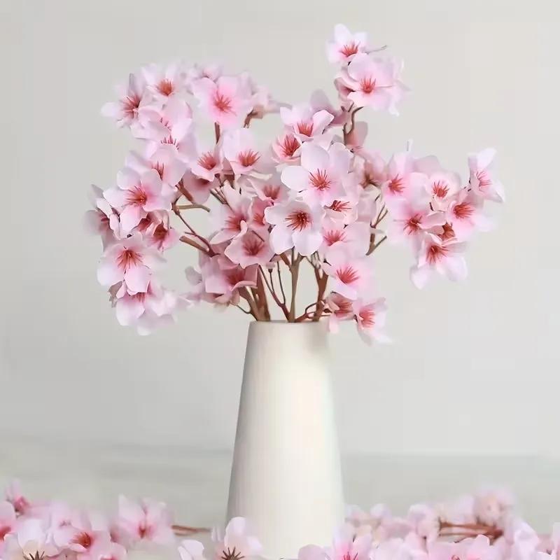 8pcs Artificial Cherry Blossom Branches - Leafless, Perfect for Home Decor & Wedding Floral Arrangements